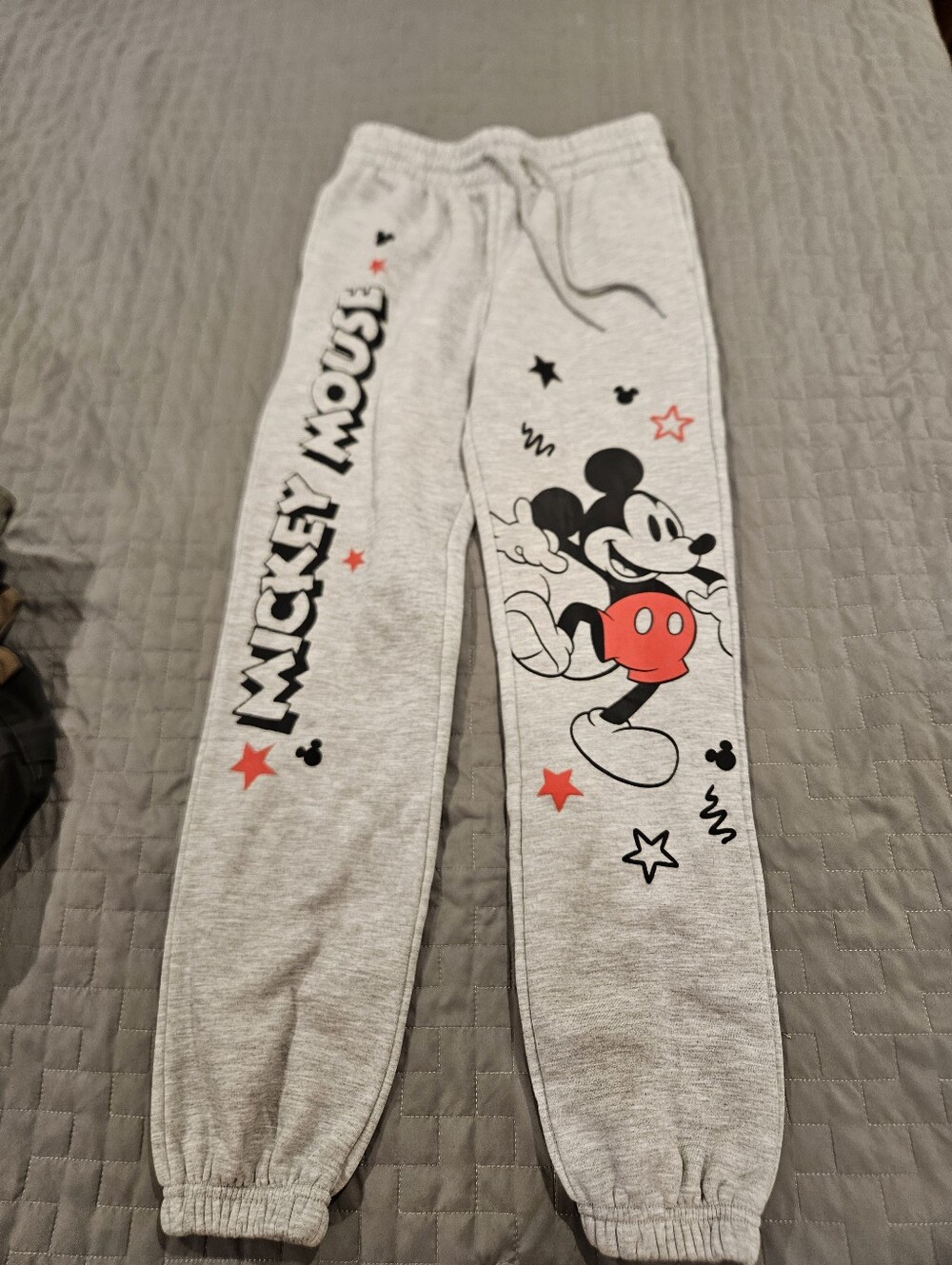 XS Mickey Mouse Gray Graphic Jogger Sweatpants